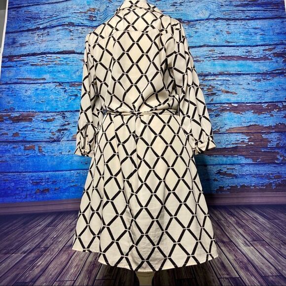 JustFab dress large wheat and black geometric dres - Picture 4 of 11